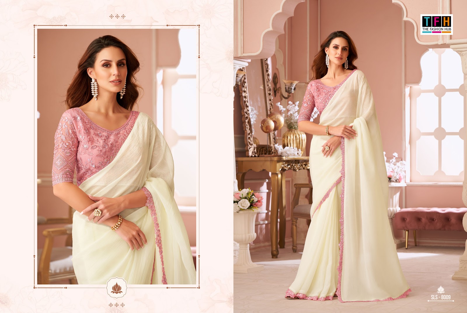 Sls 8001-8016 Tfh Georgette Sarees Manufacturer Ahmedabad