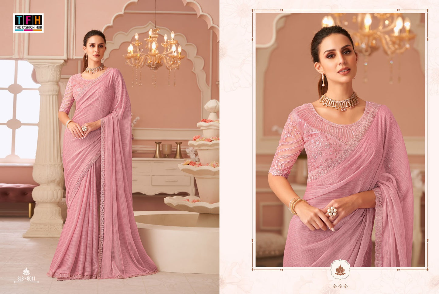 Sls 8001-8016 Tfh Georgette Sarees Manufacturer Ahmedabad