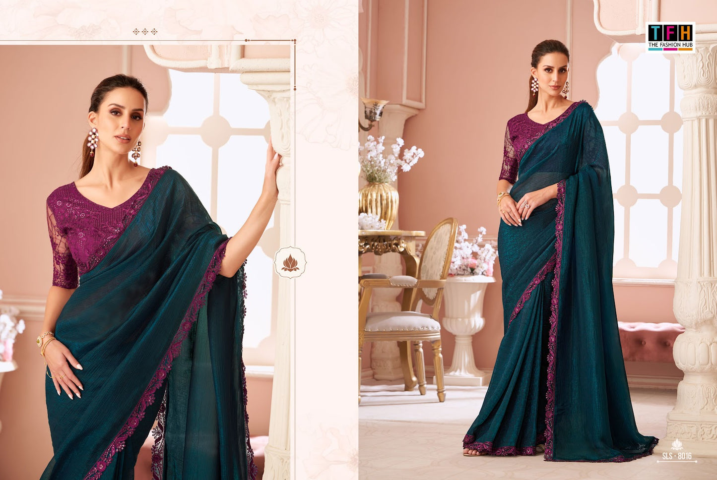 Sls 8001-8016 Tfh Georgette Sarees Manufacturer Ahmedabad