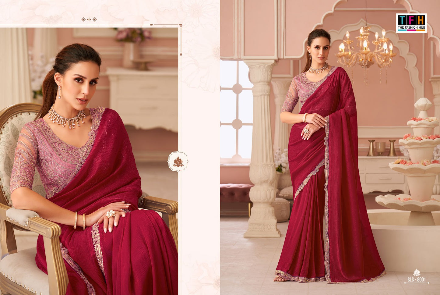 Sls 8001-8016 Tfh Georgette Sarees Manufacturer Ahmedabad