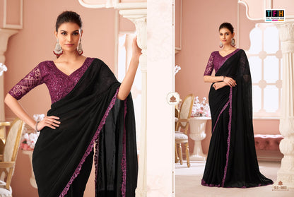 Sls 8001-8016 Tfh Georgette Sarees Manufacturer Ahmedabad