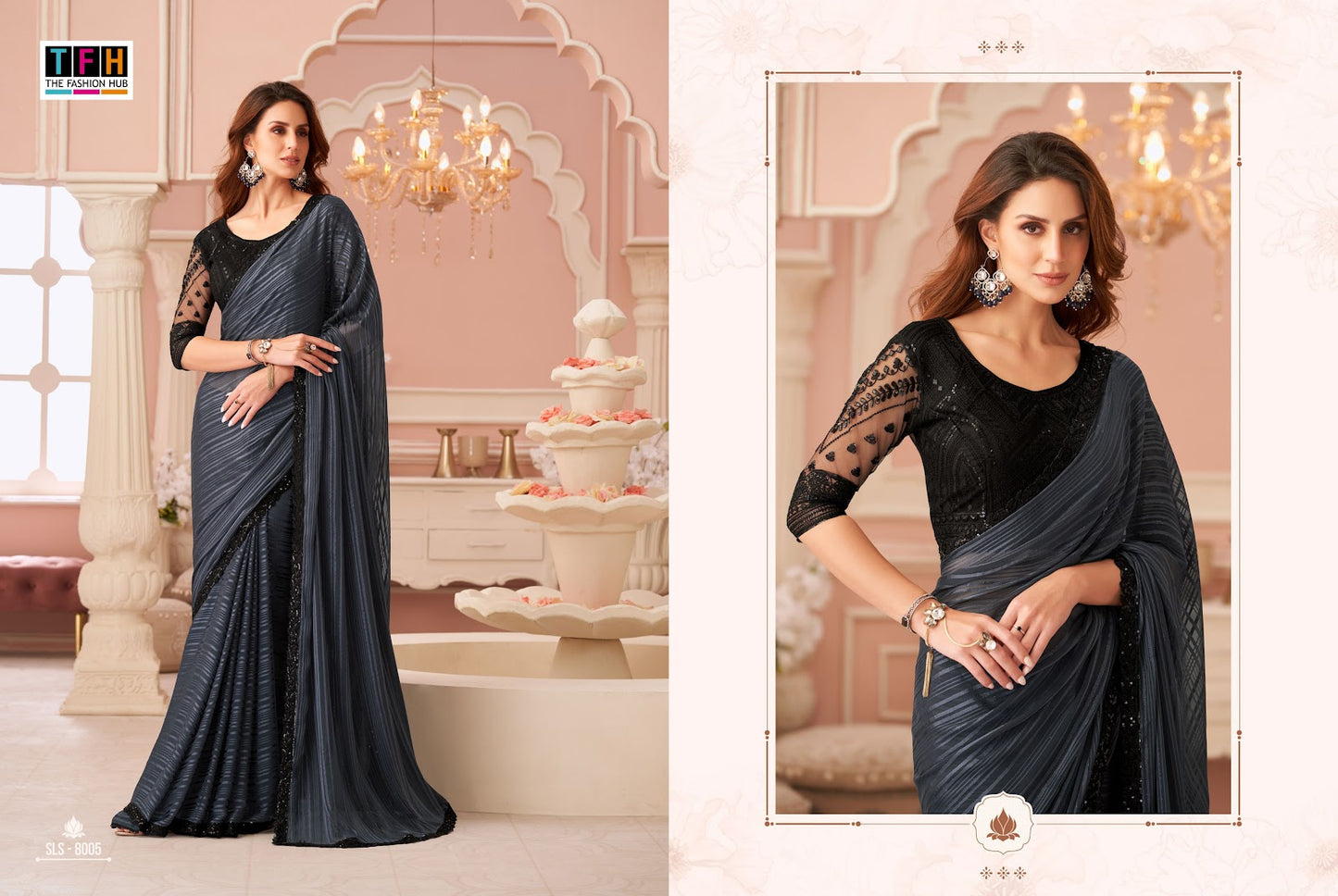 Sls 8001-8016 Tfh Georgette Sarees Manufacturer Ahmedabad
