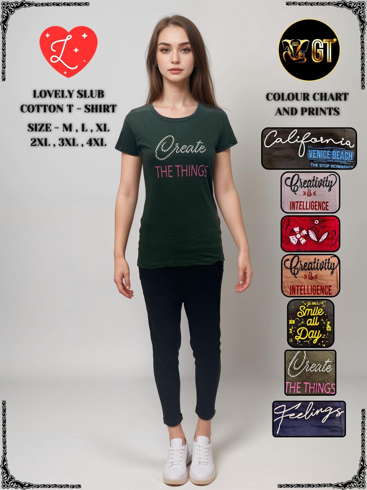 Slub Gt Cotton Women Tshirt Supplier Ahmedabad