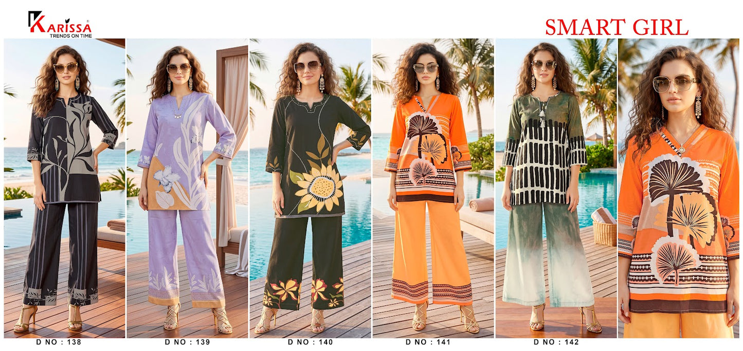Smart Girl 138 To 142 Karissa Rayon 24Kg Co Ord Set Supplier Gujarat