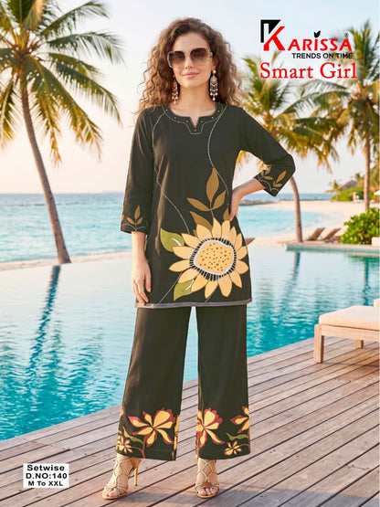 Smart Girl 138 To 142 Karissa Rayon 24Kg Co Ord Set Supplier Gujarat
