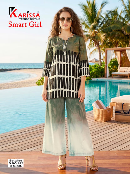 Smart Girl 138 To 142 Karissa Rayon 24Kg Co Ord Set Supplier Gujarat