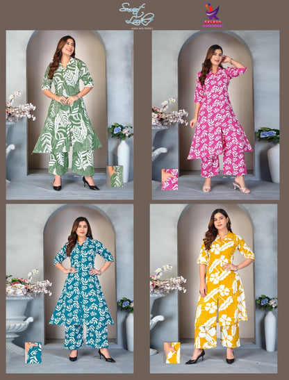 Smart Look 7 Mlm Kalash Lifestyle Rayon 17Kg Co Ord Set Exporter India