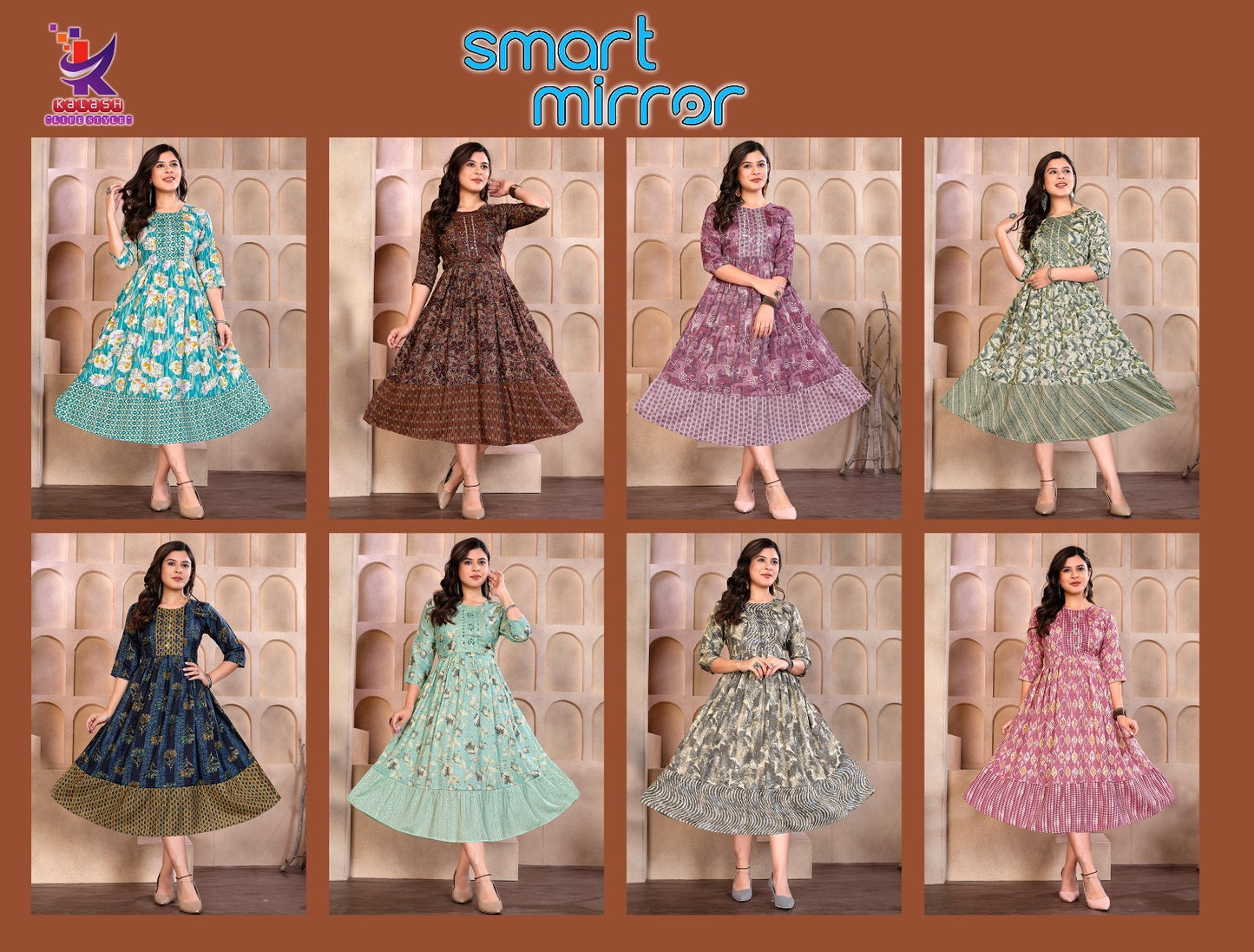 Smart Mirror Mlm Kalash Lifestyle Rayon 14Kg Plus Size Kurtis Manufacturer Ahmedabad