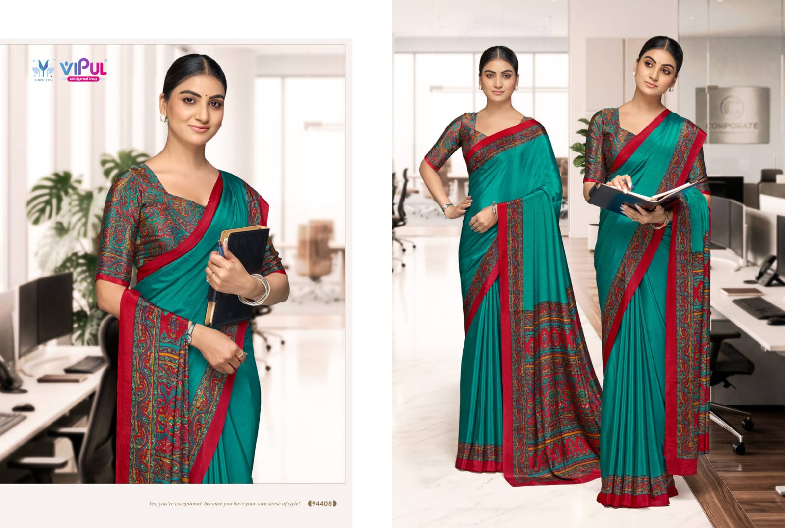 Smart Silk Vol 7 Vipul Crape Uniform Sarees Exporter Gujarat