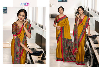 Smart Silk Vol 7 Vipul Crape Uniform Sarees Exporter Gujarat