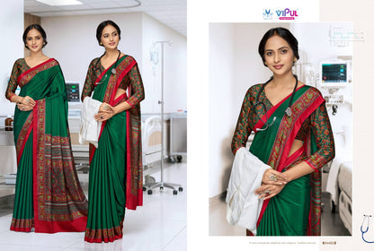Smart Silk Vol 7 Vipul Crape Uniform Sarees Exporter Gujarat