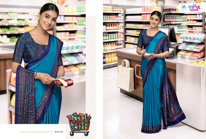 Smart Silk Vol 7 Vipul Crape Uniform Sarees Exporter Gujarat