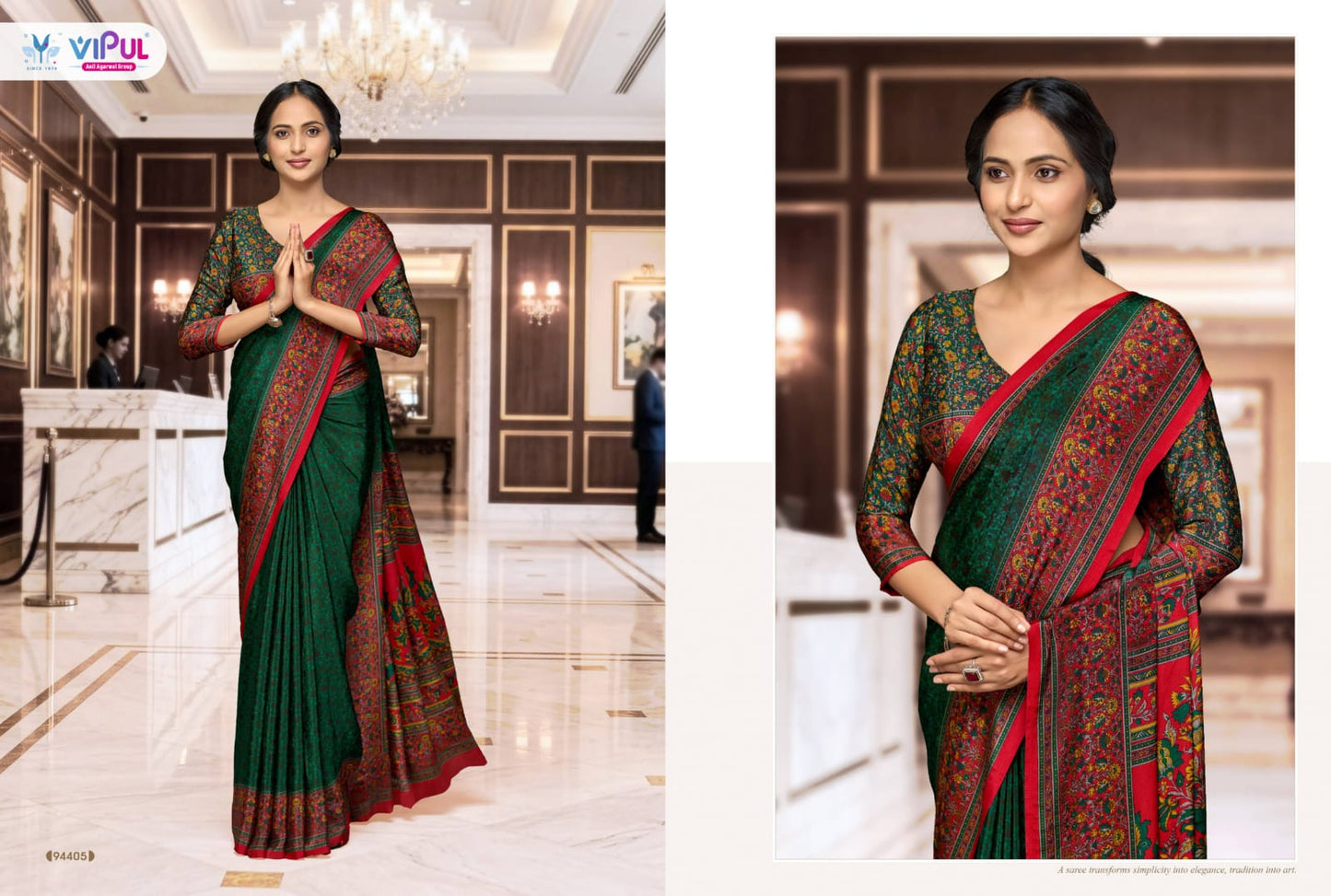 Smart Silk Vol 7 Vipul Crape Uniform Sarees Exporter Gujarat