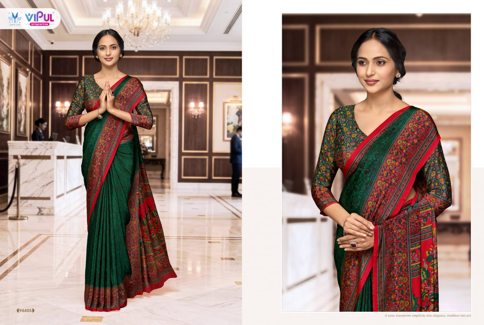 Smart Silk Vol 7 Vipul Crape Uniform Sarees Exporter Gujarat