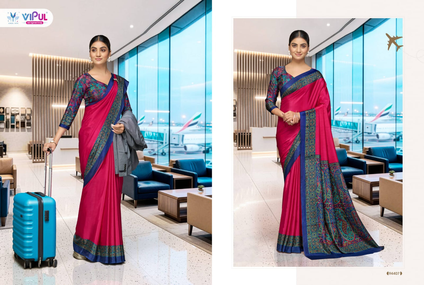 Smart Silk Vol 7 Vipul Crape Uniform Sarees Exporter Gujarat