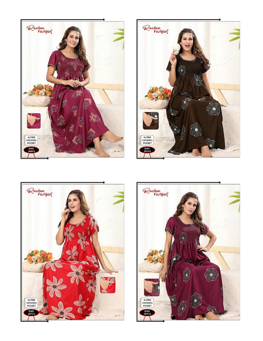 Smoking Pocket Ruchee Fashion Alpine Night Gowns Wholesaler Gujarat
