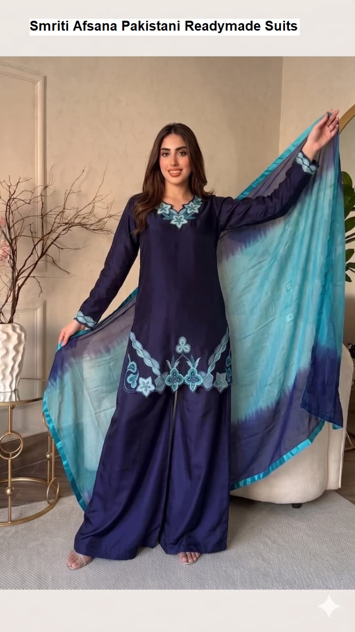 Smriti Afsana Satin Pakistani Readymade Suits Exporter Gujarat