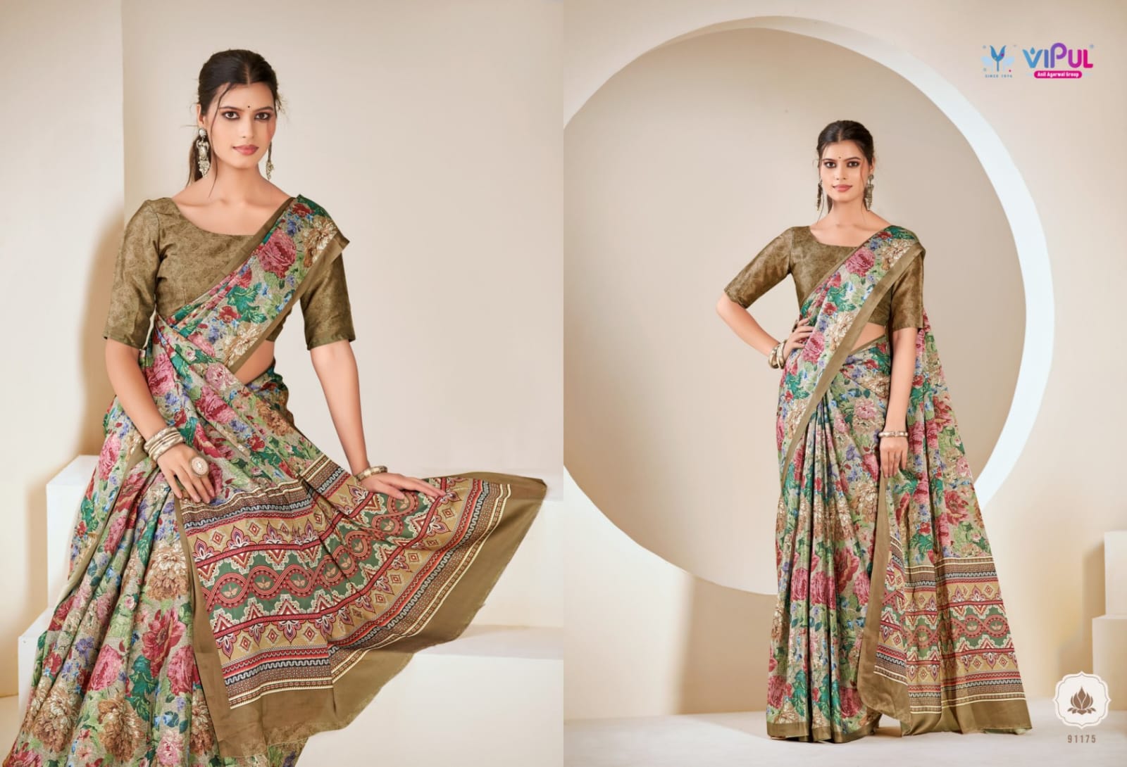 Smriti Vipul Satin Silk Sarees Manufacturer