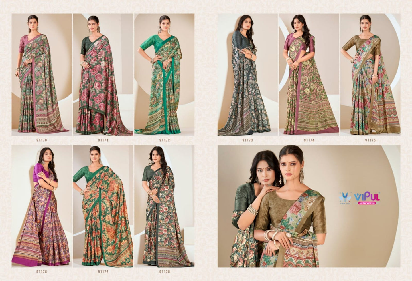Smriti Vipul Satin Silk Sarees Manufacturer