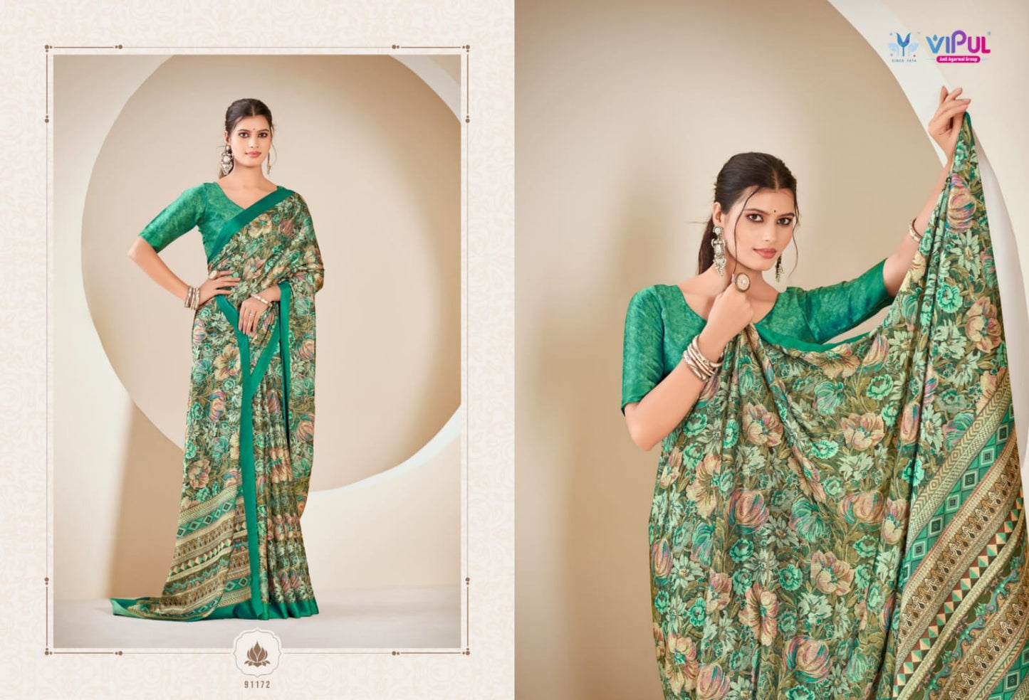 Smriti Vipul Satin Silk Sarees Manufacturer