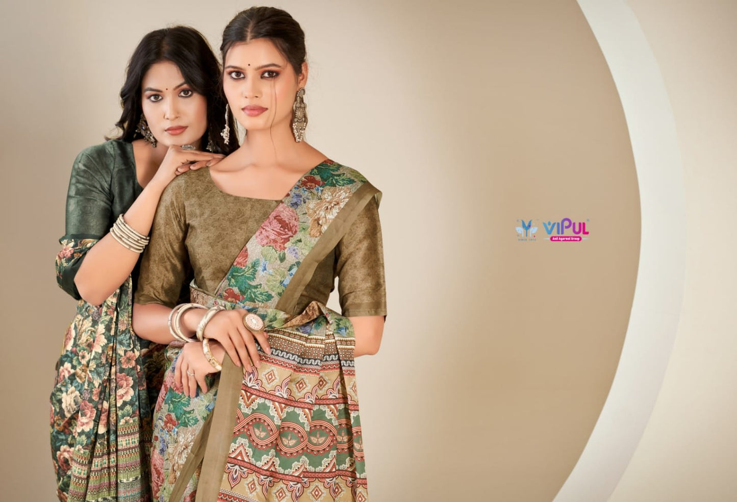Smriti Vipul Satin Silk Sarees Manufacturer