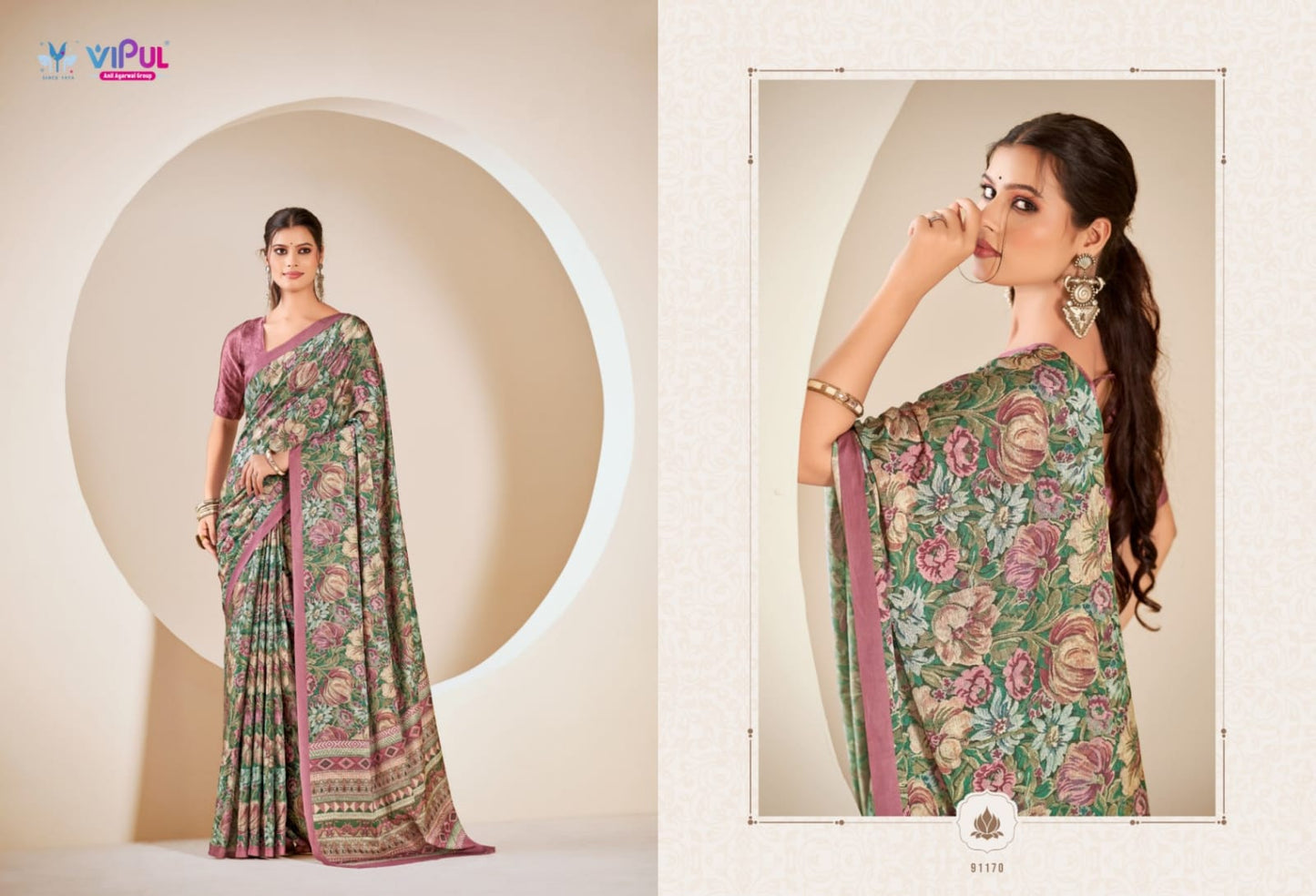 Smriti Vipul Satin Silk Sarees Manufacturer