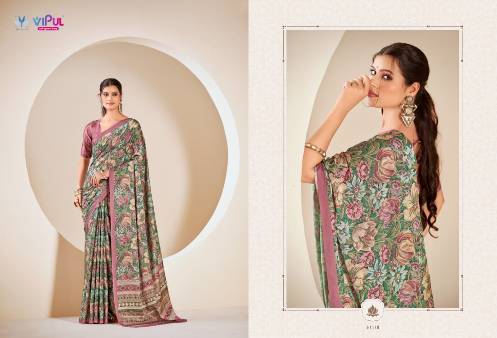 Smriti Vipul Satin Silk Sarees Manufacturer