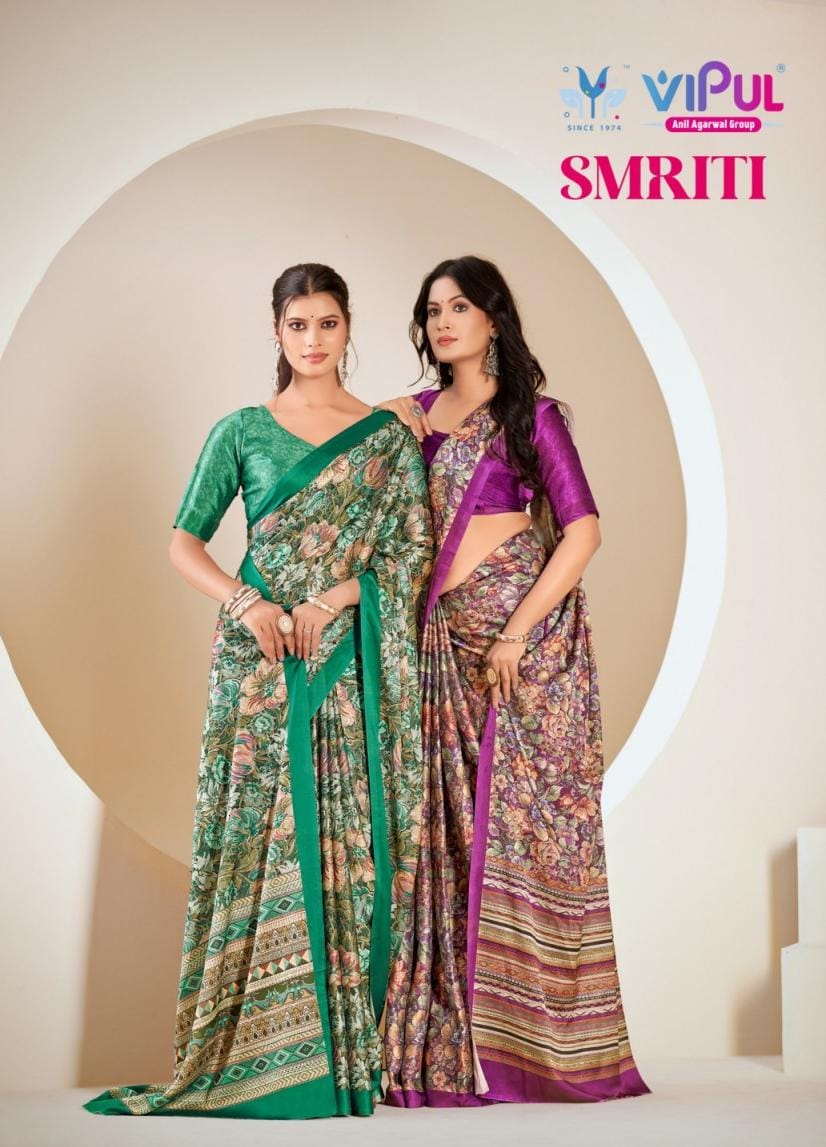Smriti Vipul Satin Silk Sarees Manufacturer