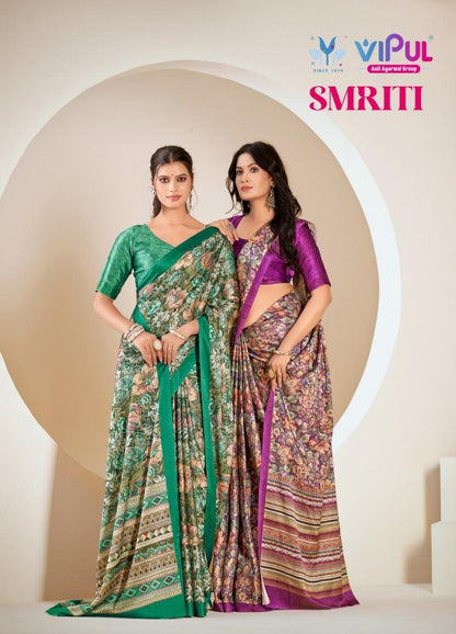 Smriti Vipul Satin Silk Sarees Manufacturer