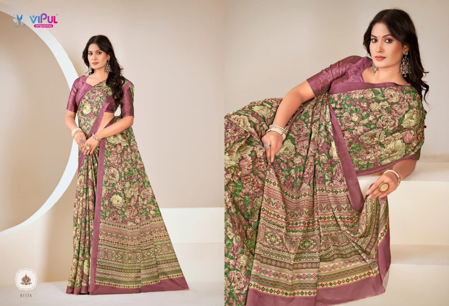 Smriti Vipul Satin Silk Sarees Manufacturer