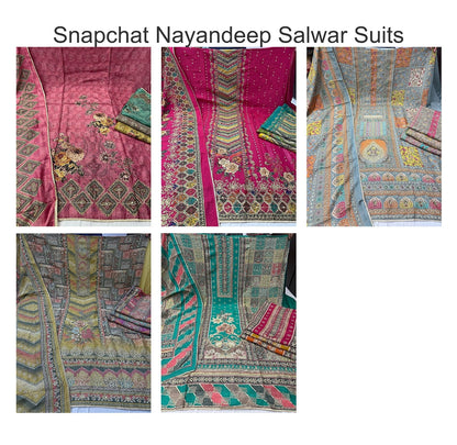 Snapchat Nayandeep Viscose Muslin Salwar Suits Wholesale