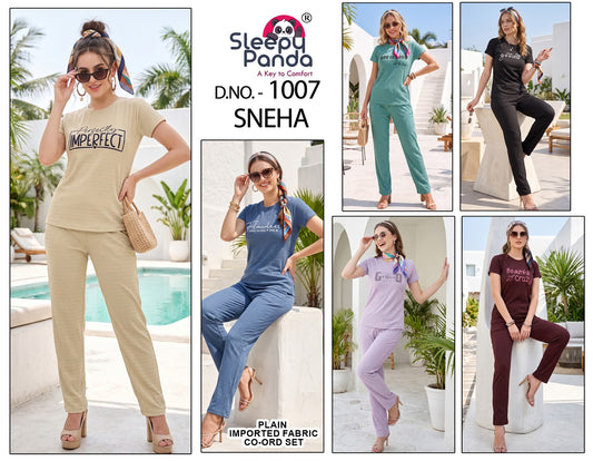 Sneha 1007 Sleepy Panda Imported Pyjama Night Suits Wholesaler