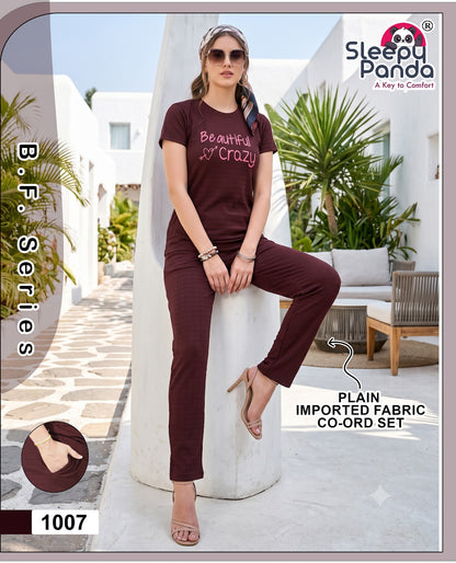 Sneha 1007 Sleepy Panda Imported Pyjama Night Suits Wholesaler