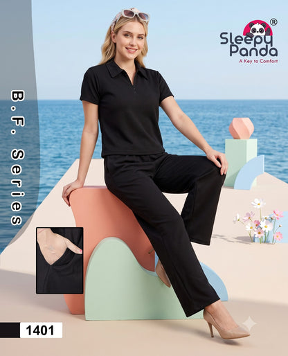 Sneha 1401 Sleepy Panda Waffle Co Ord Set Wholesale Rate