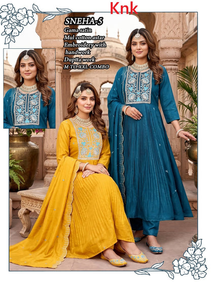 Sneha Knk Satin Readymade Anarkali Suits Manufacturer
