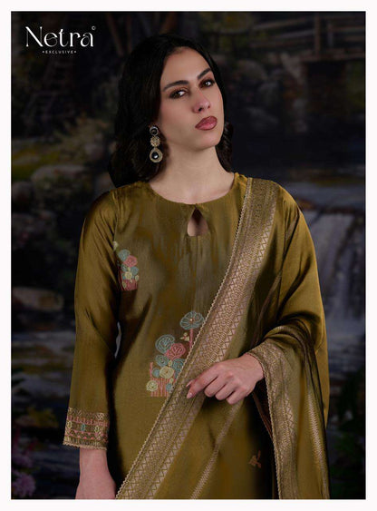 Sneha Netra Woven Silk Pant Style Suits Wholesaler Gujarat