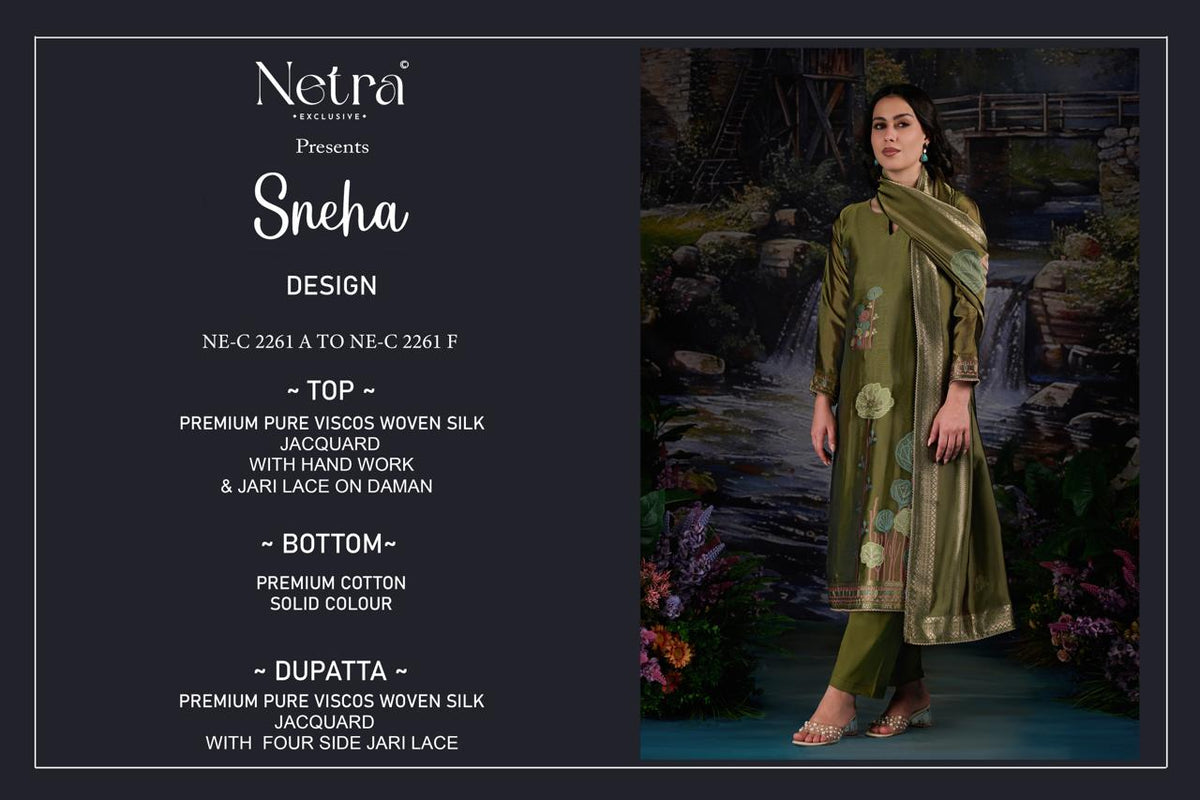 Sneha Netra Woven Silk Pant Style Suits Wholesaler Gujarat