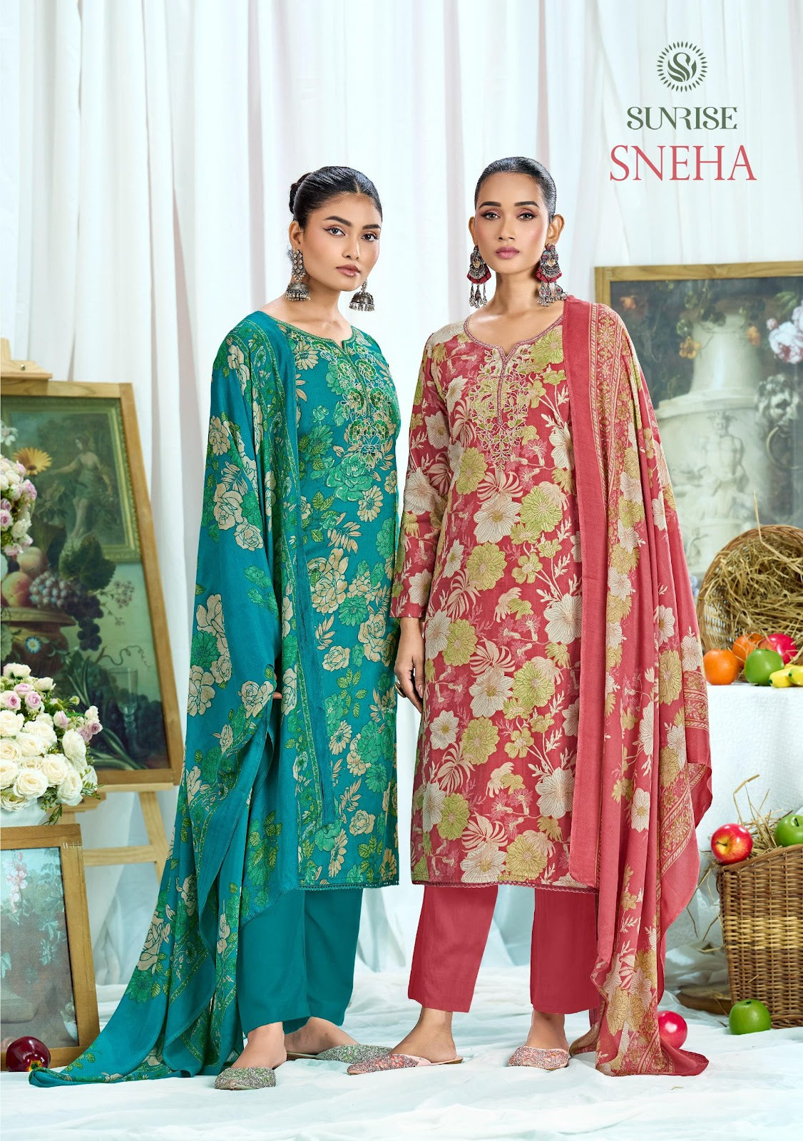 Sneha Sunrise Jam Satin Pant Style Suits Wholesaler Gujarat