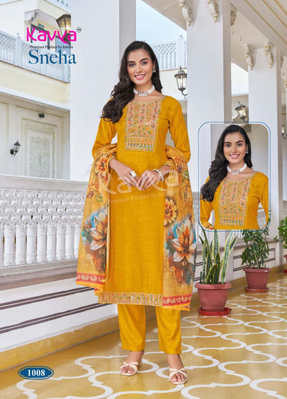 Sneha Vol 1 Kavya Viscose Readymade Pant Style Suits Manufacturer Gujarat