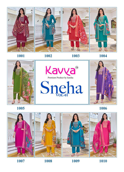 Sneha Vol 1 Kavya Viscose Readymade Pant Style Suits Manufacturer Gujarat