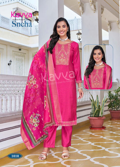 Sneha Vol 1 Kavya Viscose Readymade Pant Style Suits Manufacturer Gujarat