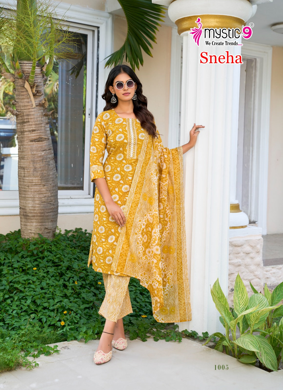 Sneha Vol 1 Mystic 9 Readymade Cotton Pant Suits Manufacturer Gujarat