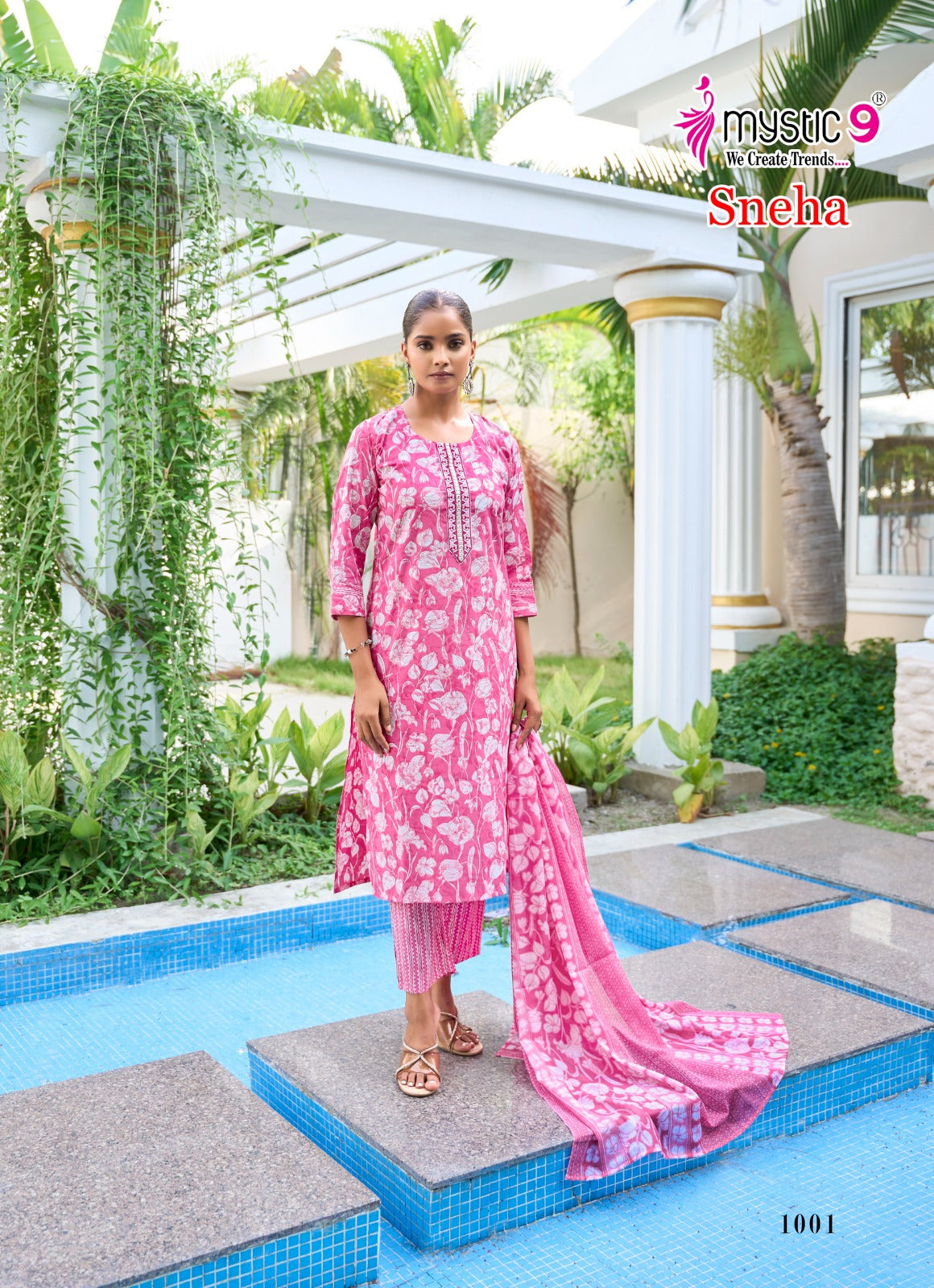 Sneha Vol 1 Mystic 9 Readymade Cotton Pant Suits Manufacturer Gujarat