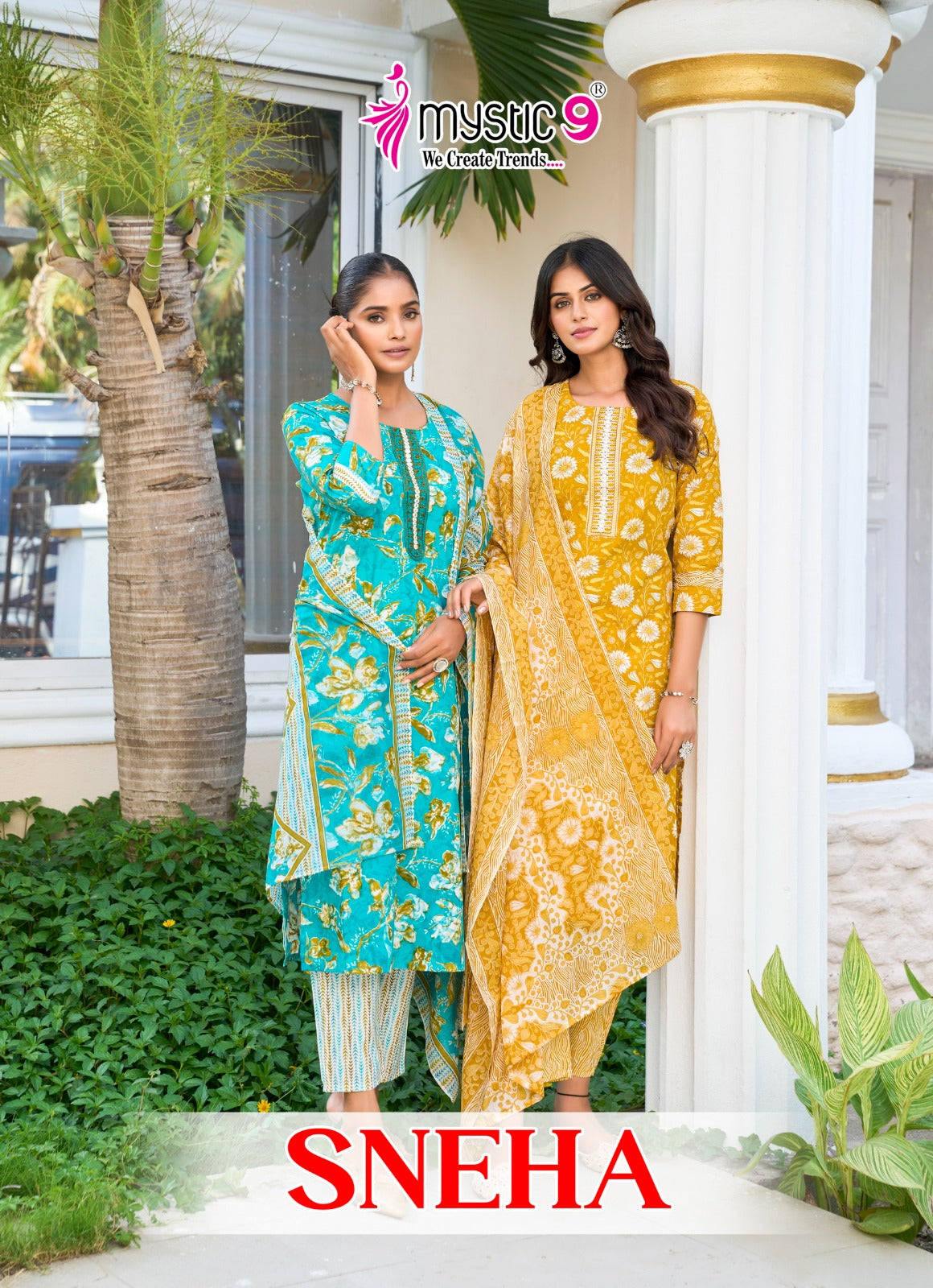 Sneha Vol 1 Mystic 9 Readymade Cotton Pant Suits Manufacturer Gujarat