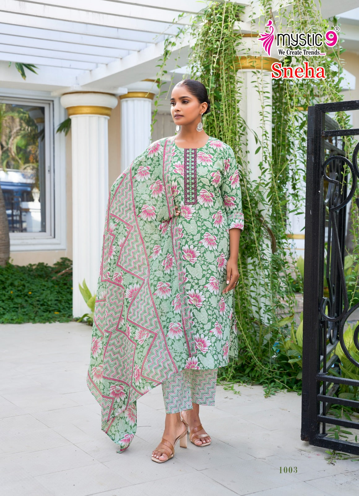 Sneha Vol 1 Mystic 9 Readymade Cotton Pant Suits Manufacturer Gujarat