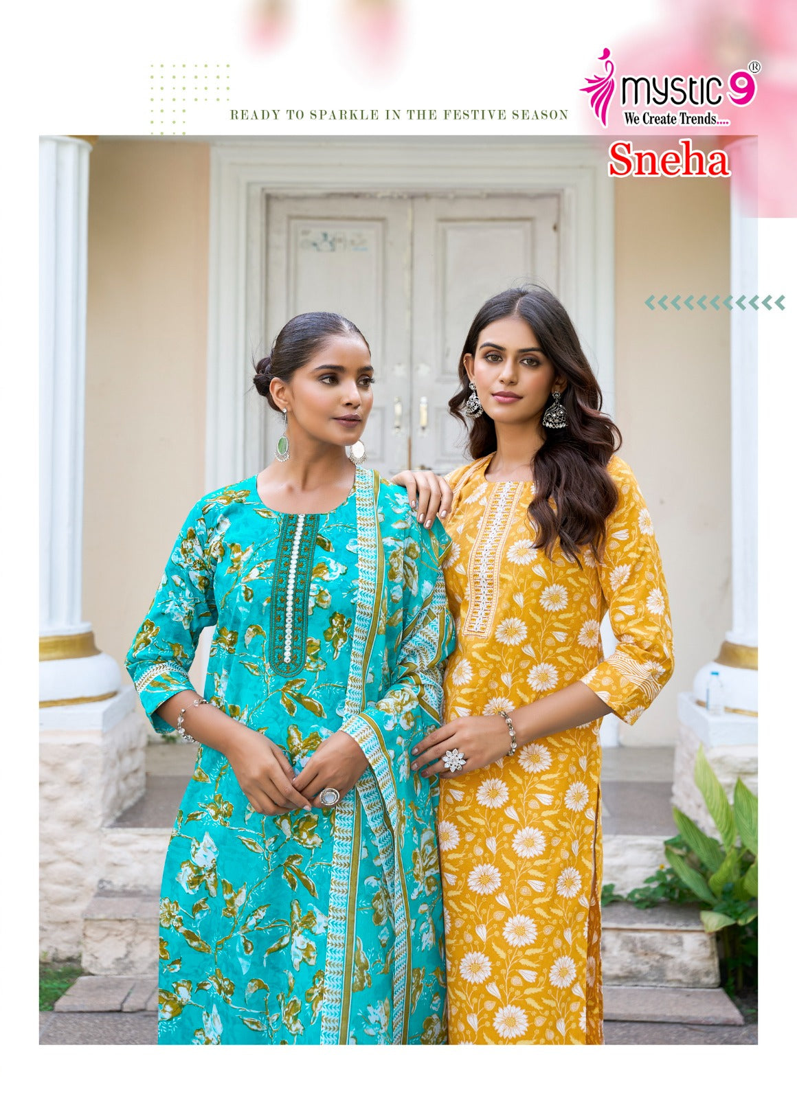 Sneha Vol 1 Mystic 9 Readymade Cotton Pant Suits Manufacturer Gujarat
