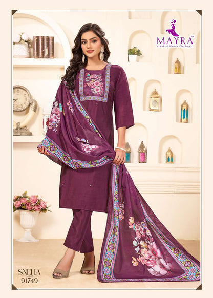 Sneha Vol 2 Mayra Roman Silk Readymade Pant Style Suits Manufacturer Gujarat