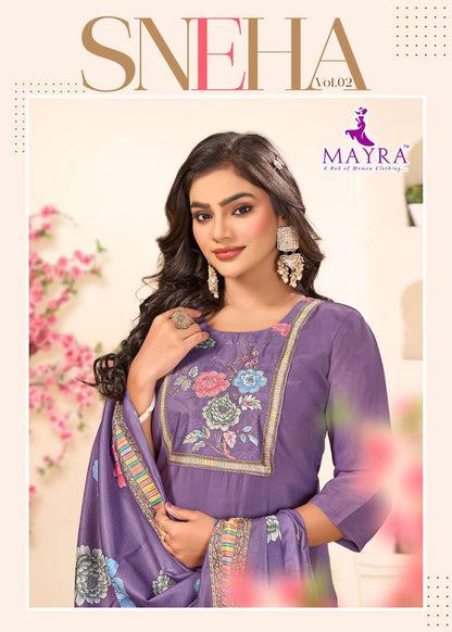 Sneha Vol 2 Mayra Roman Silk Readymade Pant Style Suits Manufacturer Gujarat
