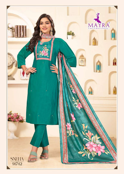 Sneha Vol 2 Mayra Roman Silk Readymade Pant Style Suits Manufacturer Gujarat