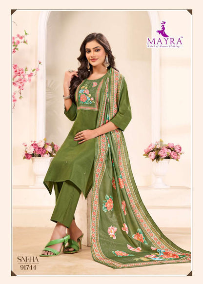 Sneha Vol 2 Mayra Roman Silk Readymade Pant Style Suits Manufacturer Gujarat